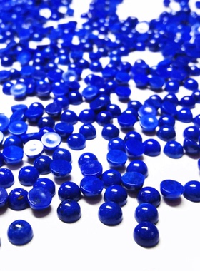 青金石老矿蓝圆形2mm~6mm平底素面蛋面镶嵌戒面古玩工艺品宝石