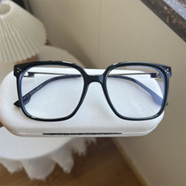 19 gr 143-55 Retro senior feel black frame vegan glasses frame male and female with the same fit myopia large face to be thin