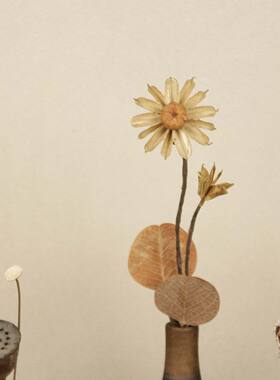 KS110新中式小摆件家居饰品装饰侘寂风干花花瓶客厅玄关置物架