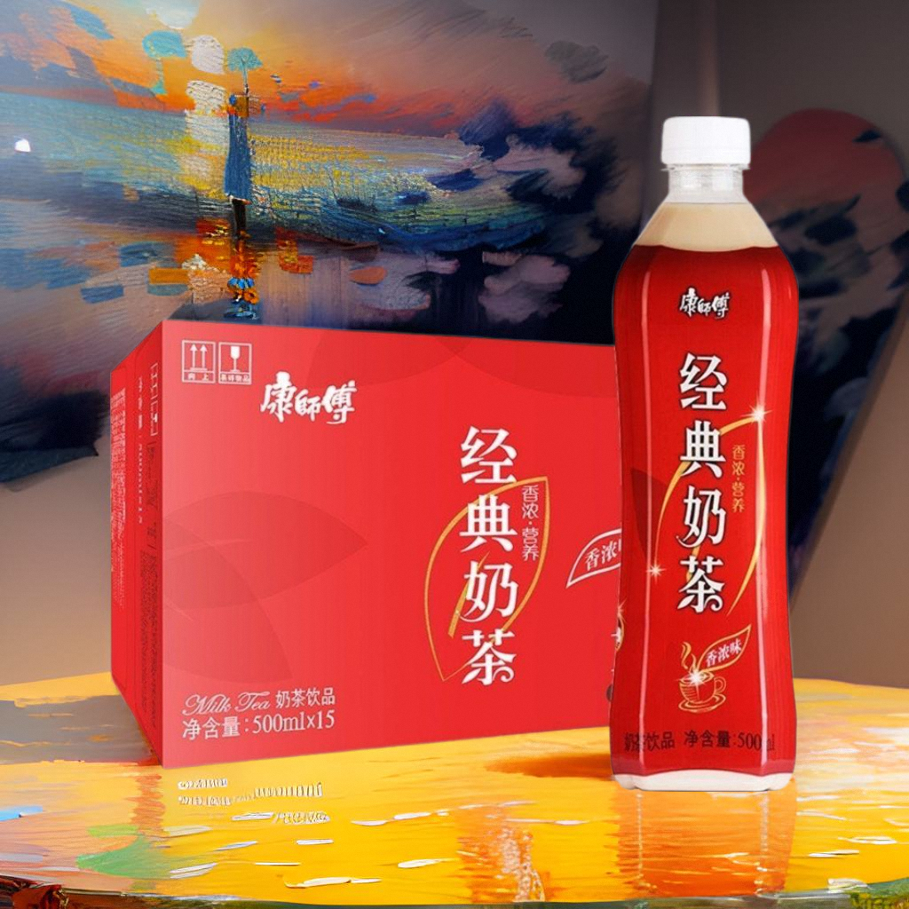 康师傅经典奶茶炼乳奶茶500ml*15瓶整箱阿萨姆风味奶茶饮品康师傅 - 图0