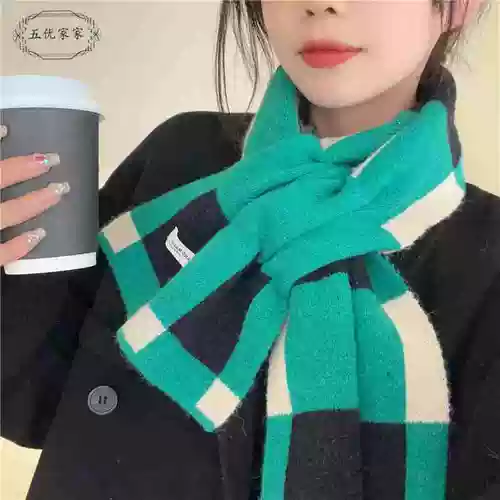 Трикотажный короткий демисезонный универсальный удерживающий тепло шарф, в корейском стиле