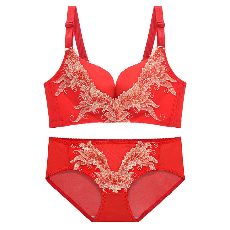 红色女新娘套装本命年虎年礼物内裤 于娜莎卓越文胸