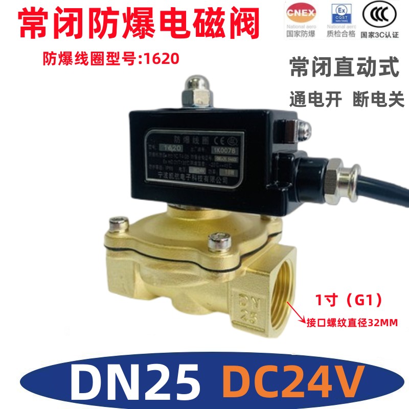 防爆电磁阀1620防暴电磁控制阀DN15 2W-15 4分6分1寸电磁阀220V24 - 图2