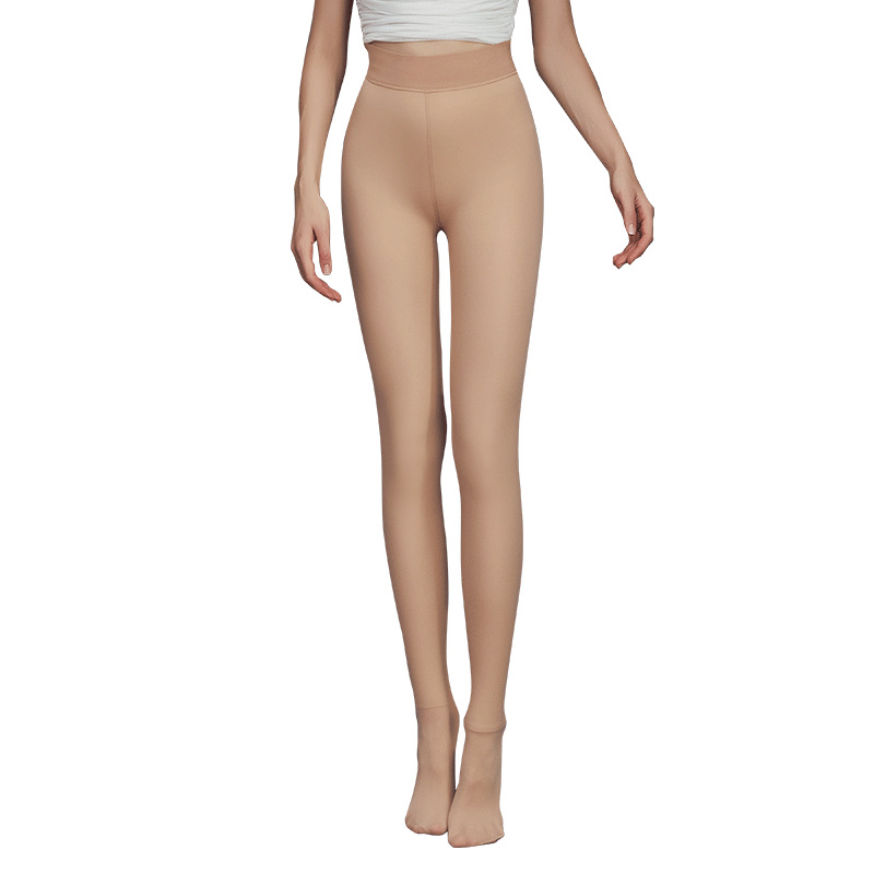 2024新款加大码肉色光腿神器女秋冬加绒连裤袜胖mm肤色打底裤子厚 - 图3