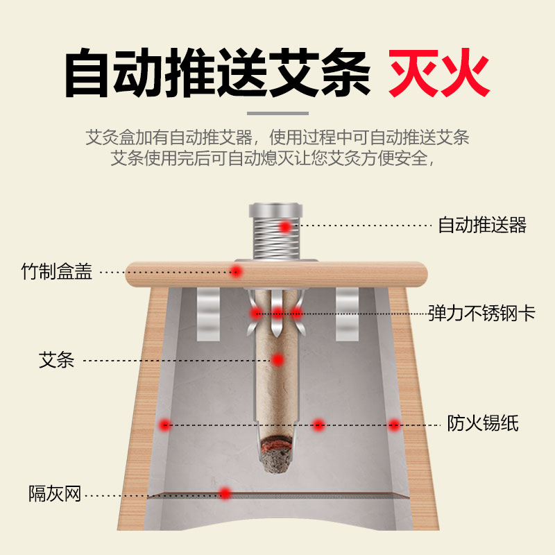 艾灸盒随身灸实木艾条艾柱家用器具全身通用艾炙工具竹制盒子木制-图1