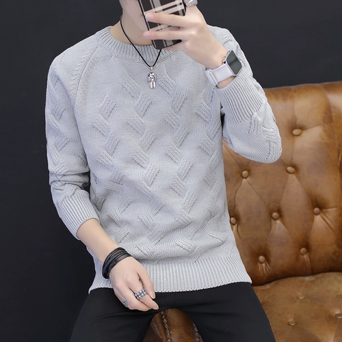 Белый мужской трикотажный зимний шерстяной базовый приятный телу свитер, облегающий крой, увеличенная толщина