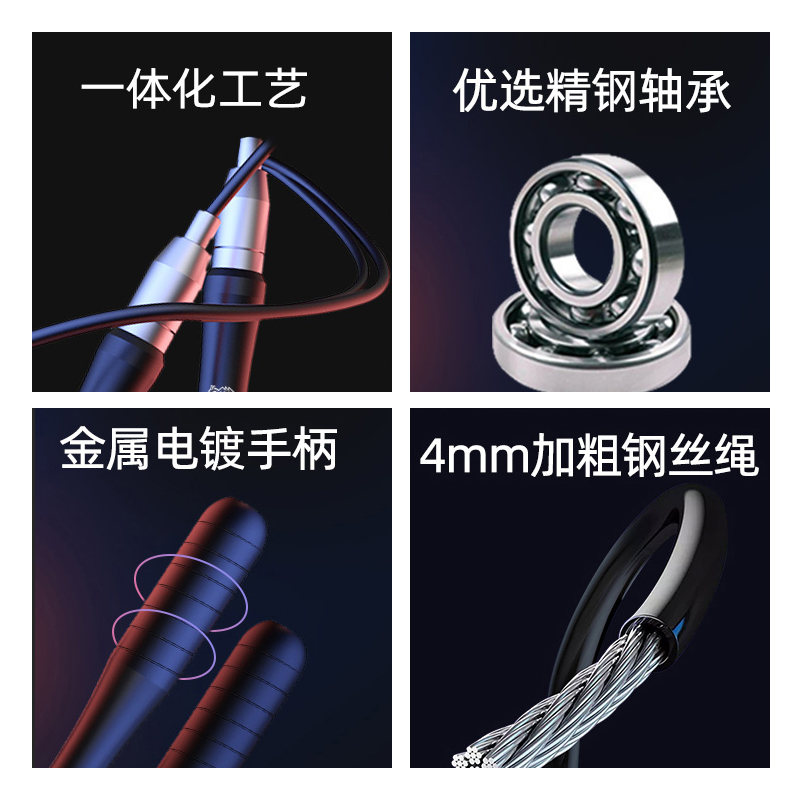 自锁减肥运动跳绳成人专业健身竞速钢丝中考学生燃脂负重无绳 - 图2