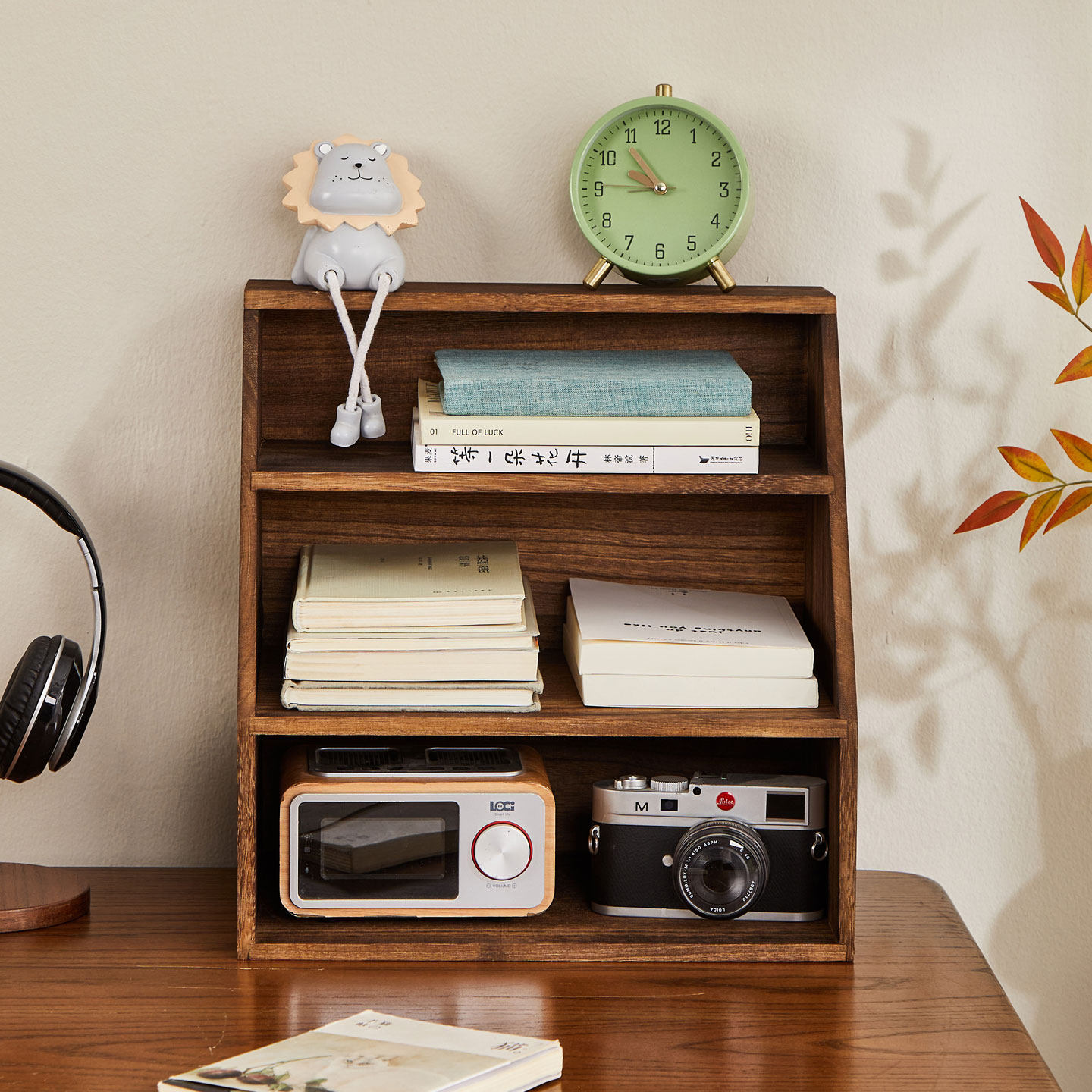 实木桌面收纳盒化妆品档案票据办公a4资料分层置物架书架文件架,淘宝优惠券,粉丝福利购,淘宝优惠卷