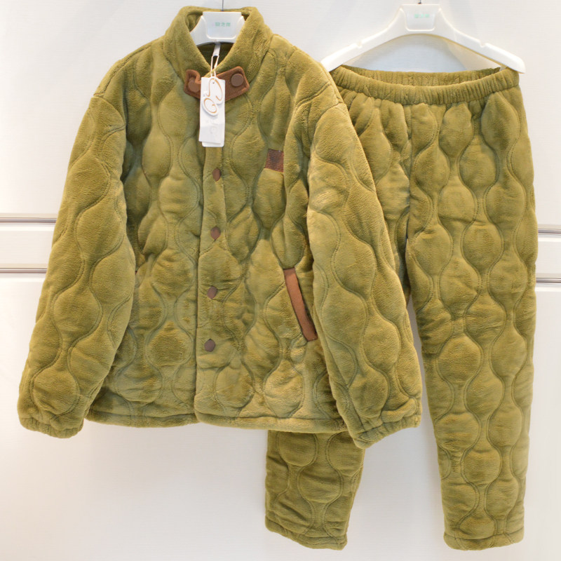 妮可雅情侣睡衣冬季男女士玉狐绒三层加厚夹棉保暖棉袄立领家居服,淘宝优惠券,粉丝福利购,淘宝优惠卷