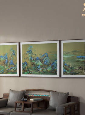 铜师傅中式千里江山铜雕画装饰画