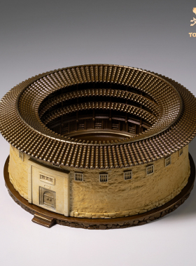 铜师傅《圆满楼》客厅桌面房子摆件 中式建筑 家居装饰工艺品礼品