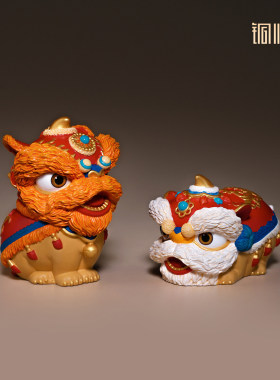铜师傅《吉祥醒狮》客厅桌面紫铜狮子摆件 家居装饰品 乔迁礼物