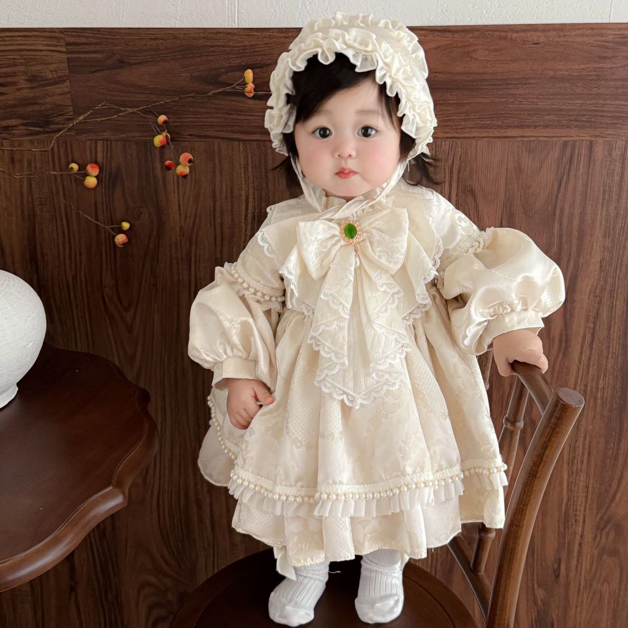 女童连衣裙高端西班牙公主裙蓬蓬洛丽塔洋装宝宝生日周岁礼服秋冬 - 图0