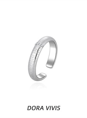 法式复古拉丝缠绕扭纹蕾丝戒指