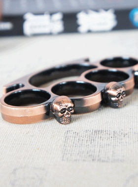 创意金属小鬼骷髅头手扣拳虎指拳套铁四指虎防卫武术搏击戒指出口