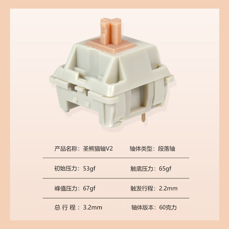 Kelowna MMD圣熊猫轴V2 段落轴 客制化机械键盘轴体开关 - 图0