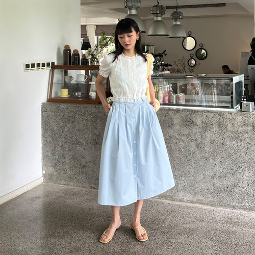 Muir'全棉肌理感'法式白色短袖衬衣女夏蕾丝花边复古短款衬衫上衣 - 图2
