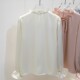 2025 New Fungus Lace Stand Collar Tie White Shirt Women's Glossy Satin Bottoming Long Sleeve Temperament Top