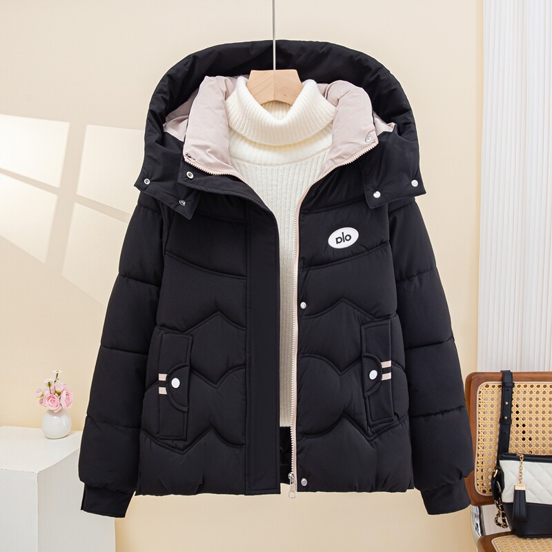 羽绒棉服女冬季2025新款洋气巨好看加厚夹棉衣棉袄子保暖连帽外套 - 图1