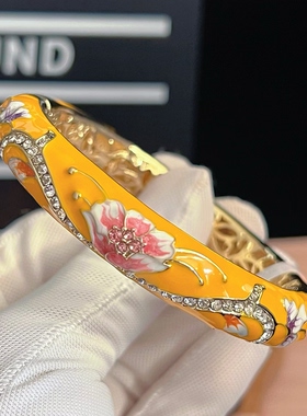 北京特色景泰蓝手镯女开口珐琅彩镯子故宫旅游纪念品送朋友伴手礼