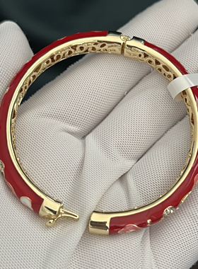 北京特色景泰蓝手镯珐琅彩女细款镯子闺蜜首饰复古风时尚镀金礼物