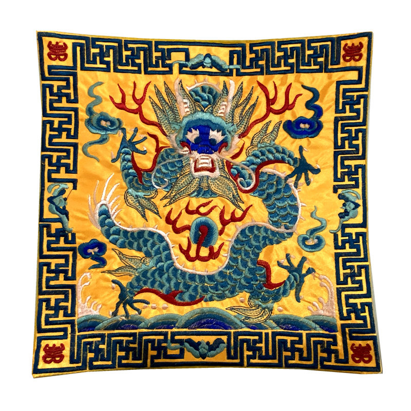 中国风刺绣工艺品清代官服衣服补子diy绣片龙凤仙鹤布贴鼠标垫茶,淘宝优惠券,粉丝福利购,淘宝优惠卷