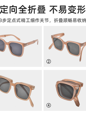 日本折叠墨镜偏光防紫外线眼镜女高级感轻便男驾驶开车防晒太阳眼