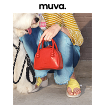 MUVA Original Designer Boston Bag Genuine Leather Handbag Womens Bag Single Shoulder Skewed Satchel 2023 New