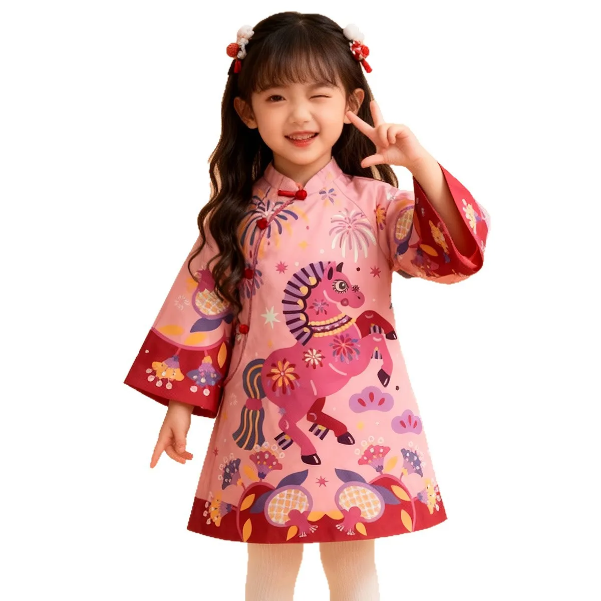 酒窝同款过年衣服女童旗袍冬新款连衣裙新中式儿童礼服拜年服可爱,淘宝优惠券,粉丝福利购,淘宝优惠卷