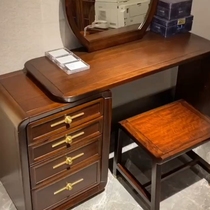 New Chinese Solid Wood Dresser Master Bedroom Zen for home storage Golden Wood Makeup Table With Mirror Dresser