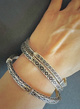 三合一可分开佩戴图腾花纹特色质感手圈手镯【孤品独件满百包邮】