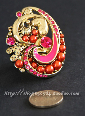 夸张鲜艳独家孤品戒指满百包邮