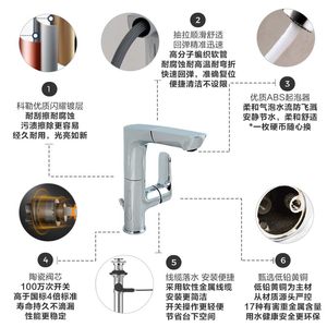 科勒利奥抽拉龙头洗手洗脸盆卫生间台上盆冷热水龙头二合一31240