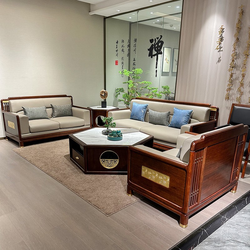 新中式实木老板桌乌金木办公桌椅高档大气董事长总裁室大班台定制 - 图2