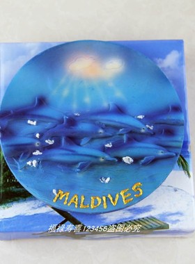出口原单马尔代夫同款旅游纪念品树脂热带鱼看盘摆件精美独立包装