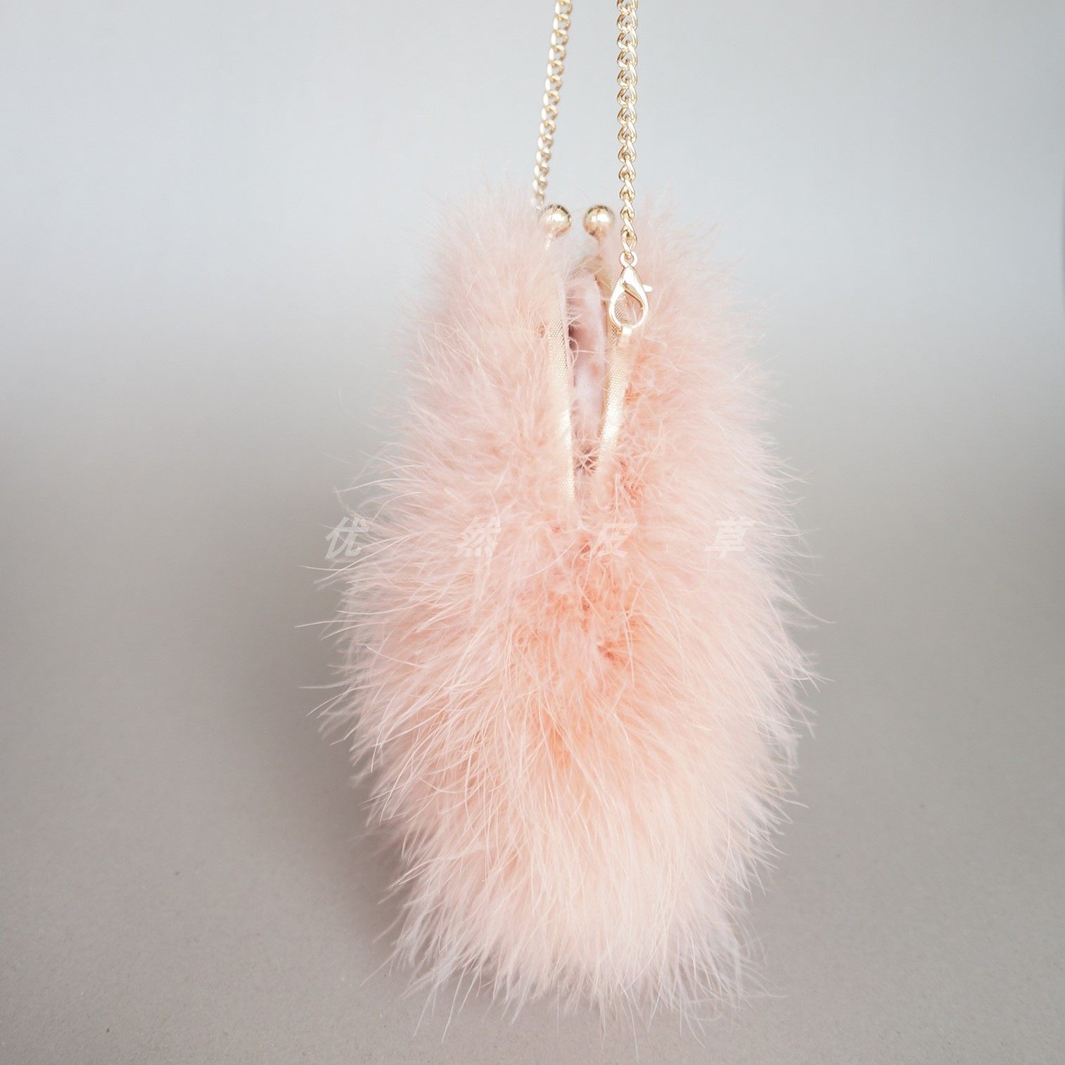 2018秋冬新款女日韩百搭小包毛毛绒皮草包斜挎包手拿包圆形链条包,淘宝优惠券,粉丝福利购,淘宝优惠卷