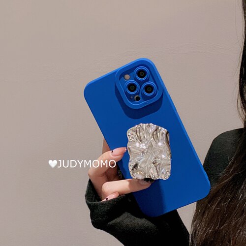 ins冷淡风支架克莱因蓝适用iPhone13苹果12手机壳11promax/xs全包 - 图1
