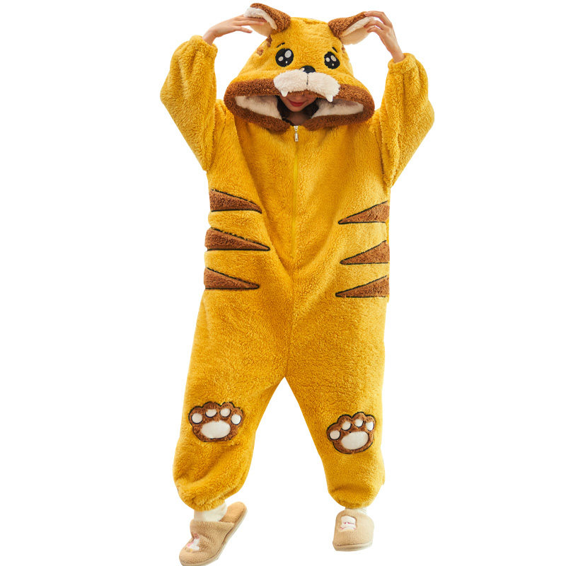 冬季连体长袖加绒卡通珊瑚绒睡衣 睡尚美睡衣/家居服套装