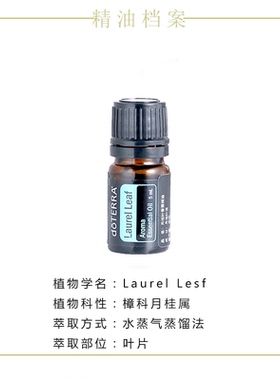 美国多特瑞月桂叶精油5ML净化提神香薰治愈平衡doTERRA官网正品