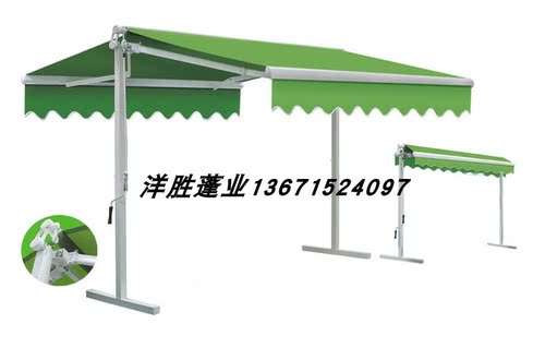 遮阳棚庭院 伸缩式雨棚庭院伞防雨蓬 双开手摇遮雨蓬  电动伸缩棚 - 图3