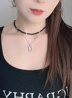 巴洛克轻奢法式原创项链黑玛瑙