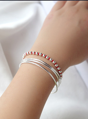 情侣纯银转运珠幸运绳