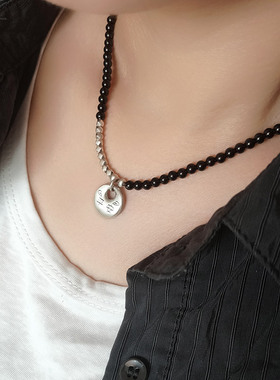 999足银S925纯银平安锁项链