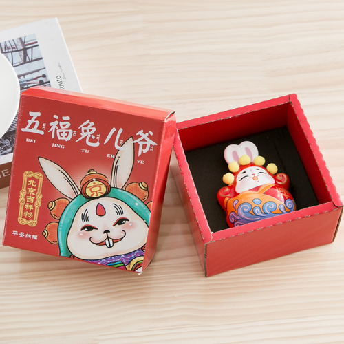 原创Q萌北京兔爷陶瓷摆件中国风特色礼品送礼老外旅游纪念品 - 图1