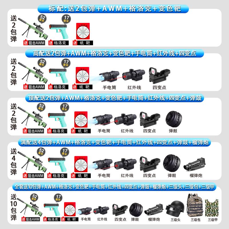 P90儿童玩具枪专用水晶枪p90炫酷枪身电动连发玩具水小男孩软弹枪-图1