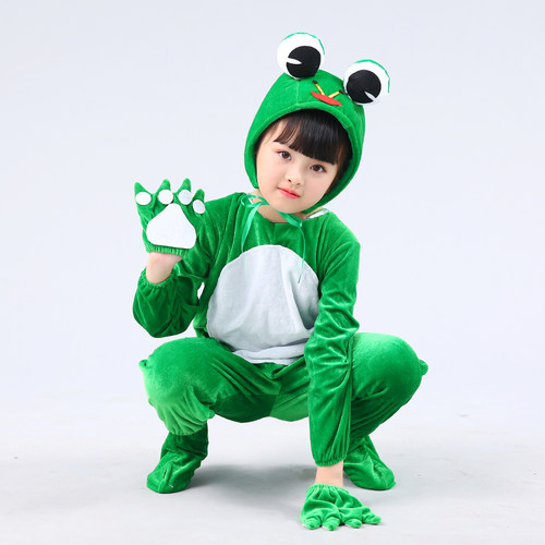六一儿童演出服小青蛙表演服幼儿园卡通服小蝌蚪找妈妈动物演出服 - 图0