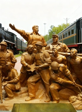 煤矿铁路工人情景人物雕塑定制玻璃钢大型户外铸铜摆件创意艺术品