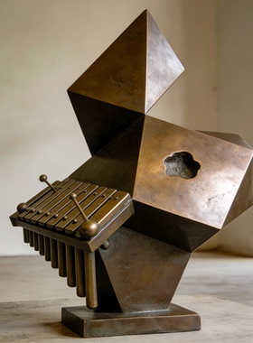 艺术展览馆抽象音乐主题铸铜雕塑室内歌剧院别墅装饰金属摆件定制