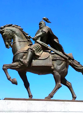 骑马班超雕塑艺术公园大型玻璃钢石雕造型户外草坪铸铜定制摆件