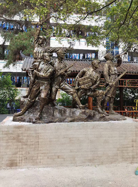 永远红军人物雕塑玻璃钢仿铜户外